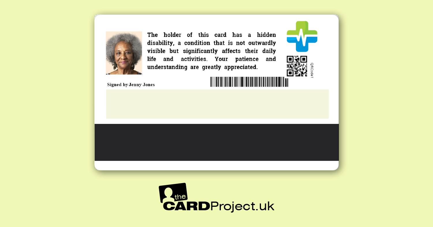 Hidden Disability Prem Photo Medical ID Card (REAR)